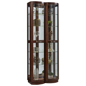 pulaski estate oak two way sliding door curio
